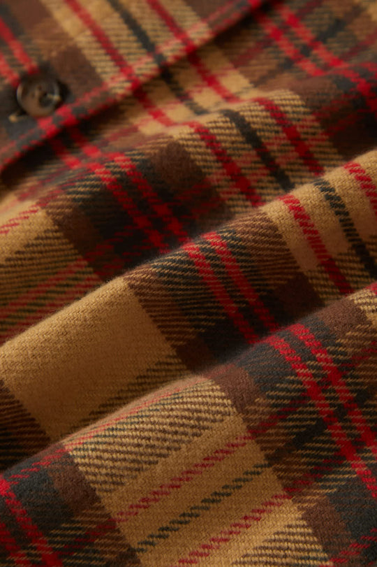 Brixton Bowery Flannel - Curry/Crimson