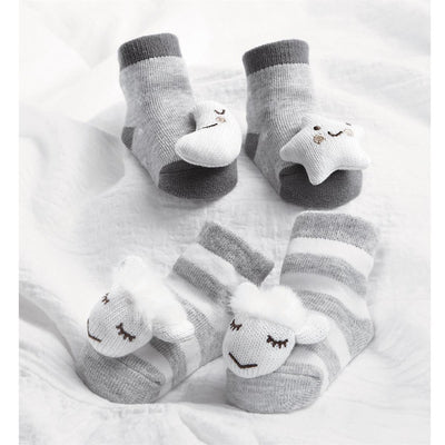Moon & Star Rattle Toe Socks