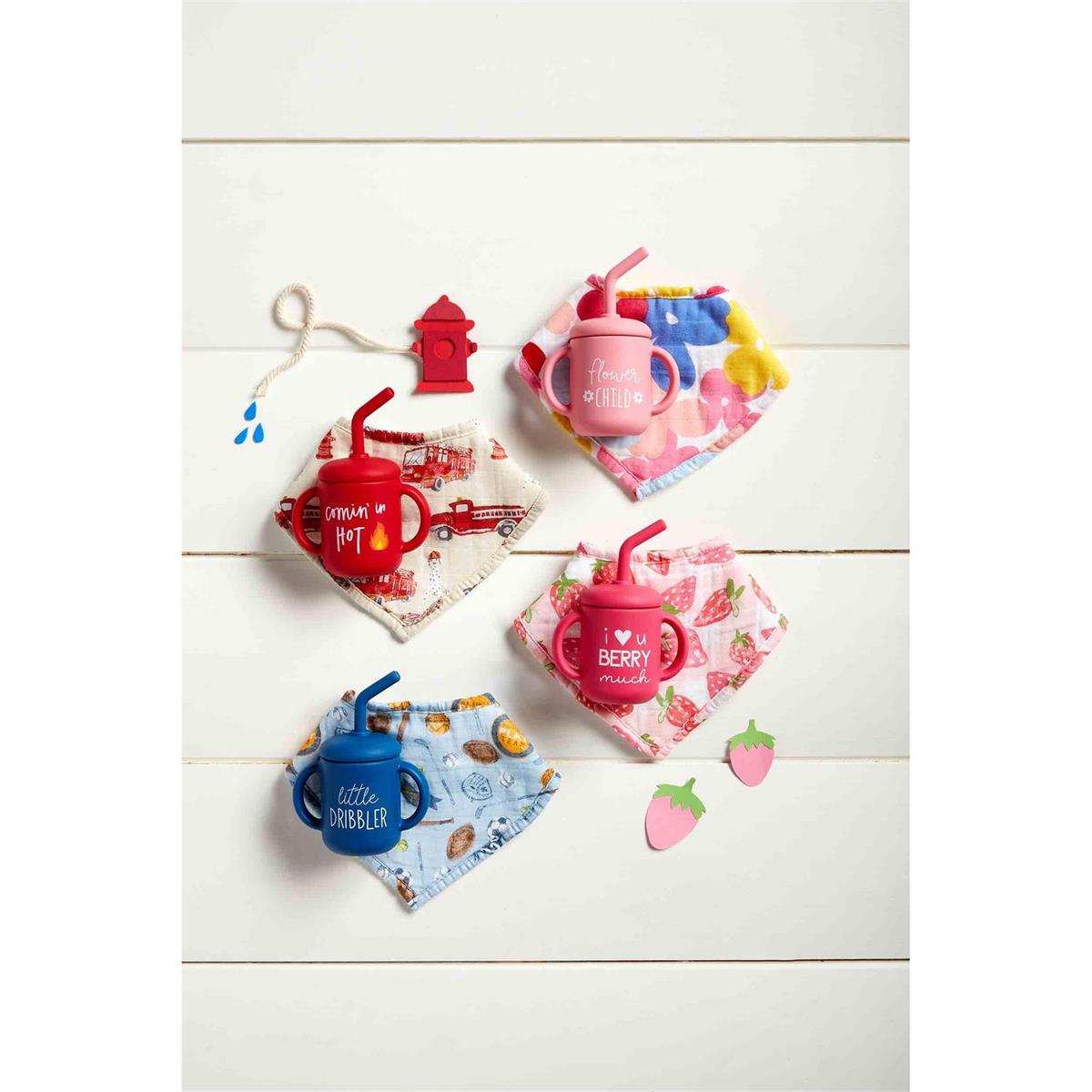 Fire Truck Silicone Cup & Bib Set