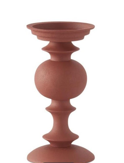 Orange Matte Metal Candleholders