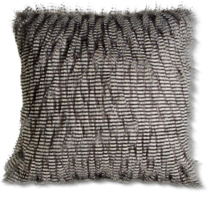 Gray Three Tone Faux Fur Square Pillow, 24 inch