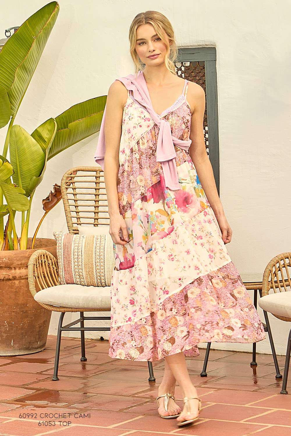 Scarlett Print Mixed Maxi Dress - Berry Mix