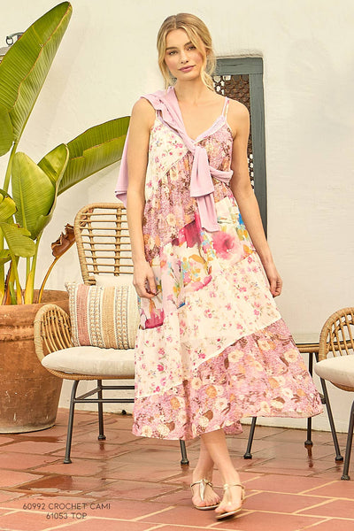Scarlett Print Mixed Maxi Dress - Berry Mix