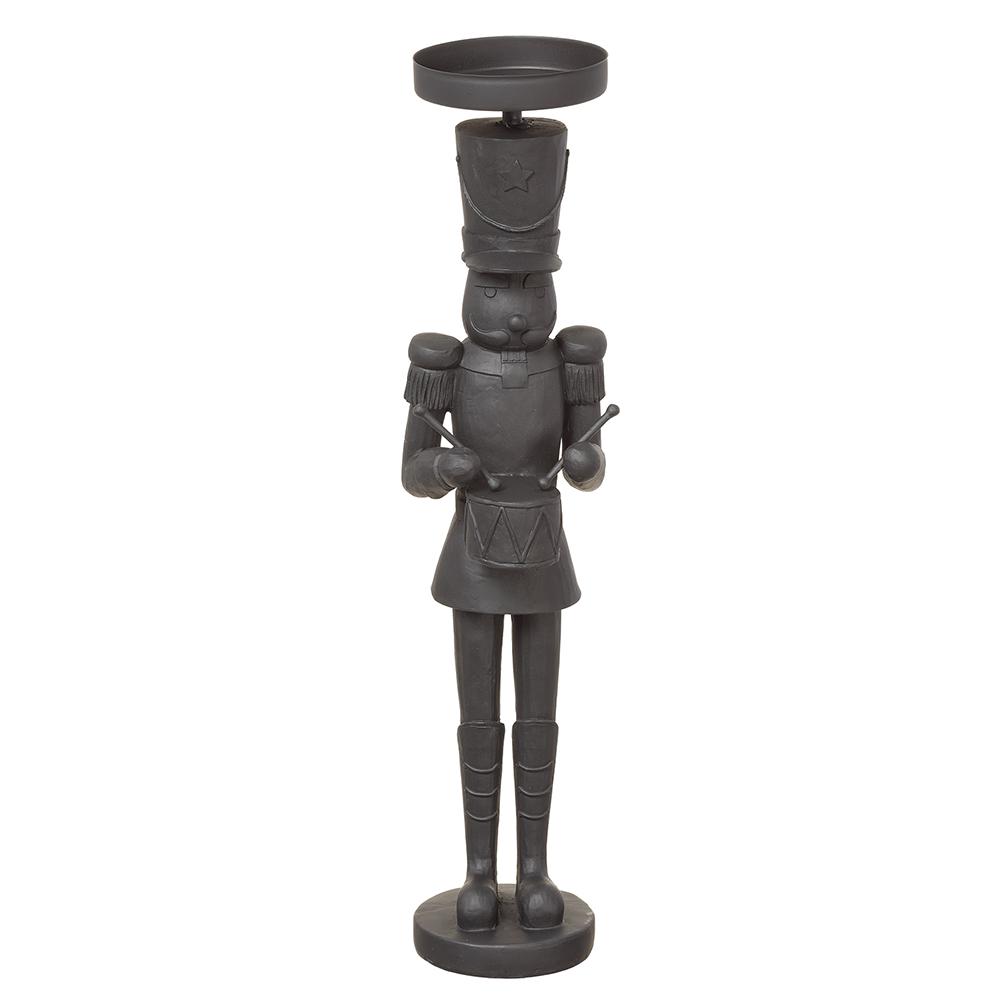 19.6" Nutcracker Candleholder - Black