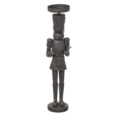 19.6" Nutcracker Candleholder - Black