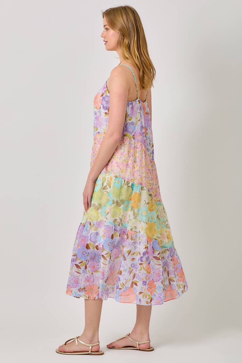 Scarlett Print Mixed Maxi Dress - Lavender Mix