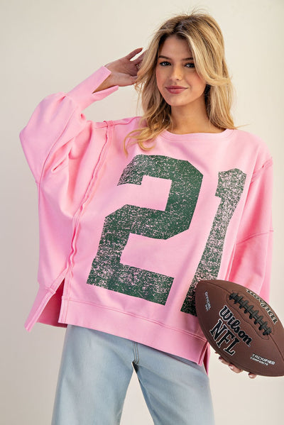 Vintage Vibe Varsity Pullover – Sweet Pink