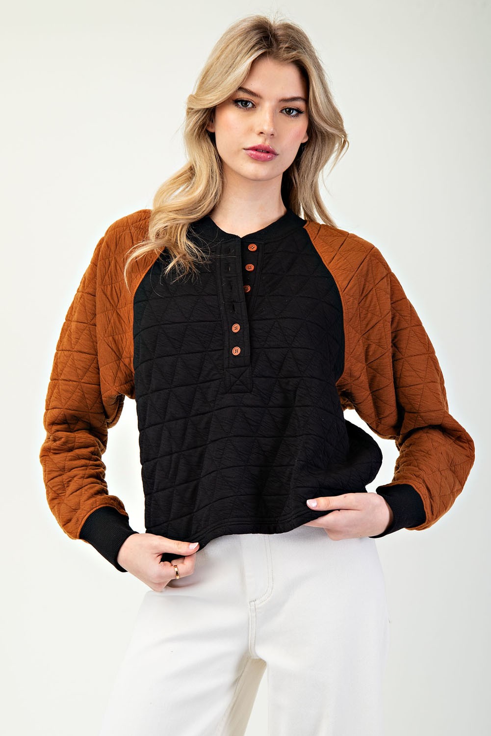 Trail Mix Quilted Button Pullover