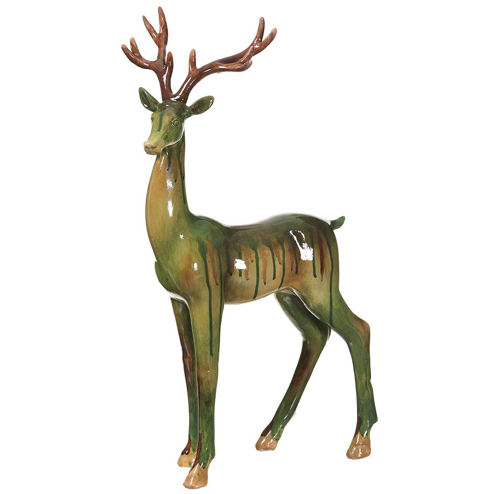 22" Glazed Reindeer - Green Two Tone