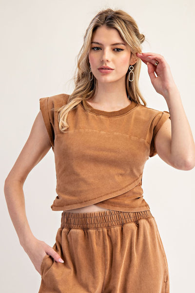 Terrain Twist Cropped Tee – Walnut