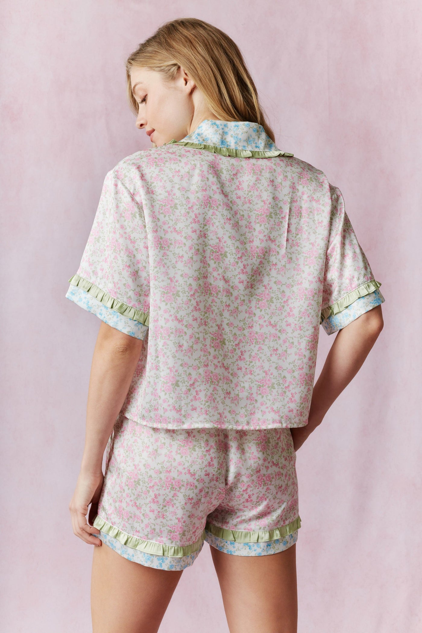 Bloom & Bow Satin Pajama Set