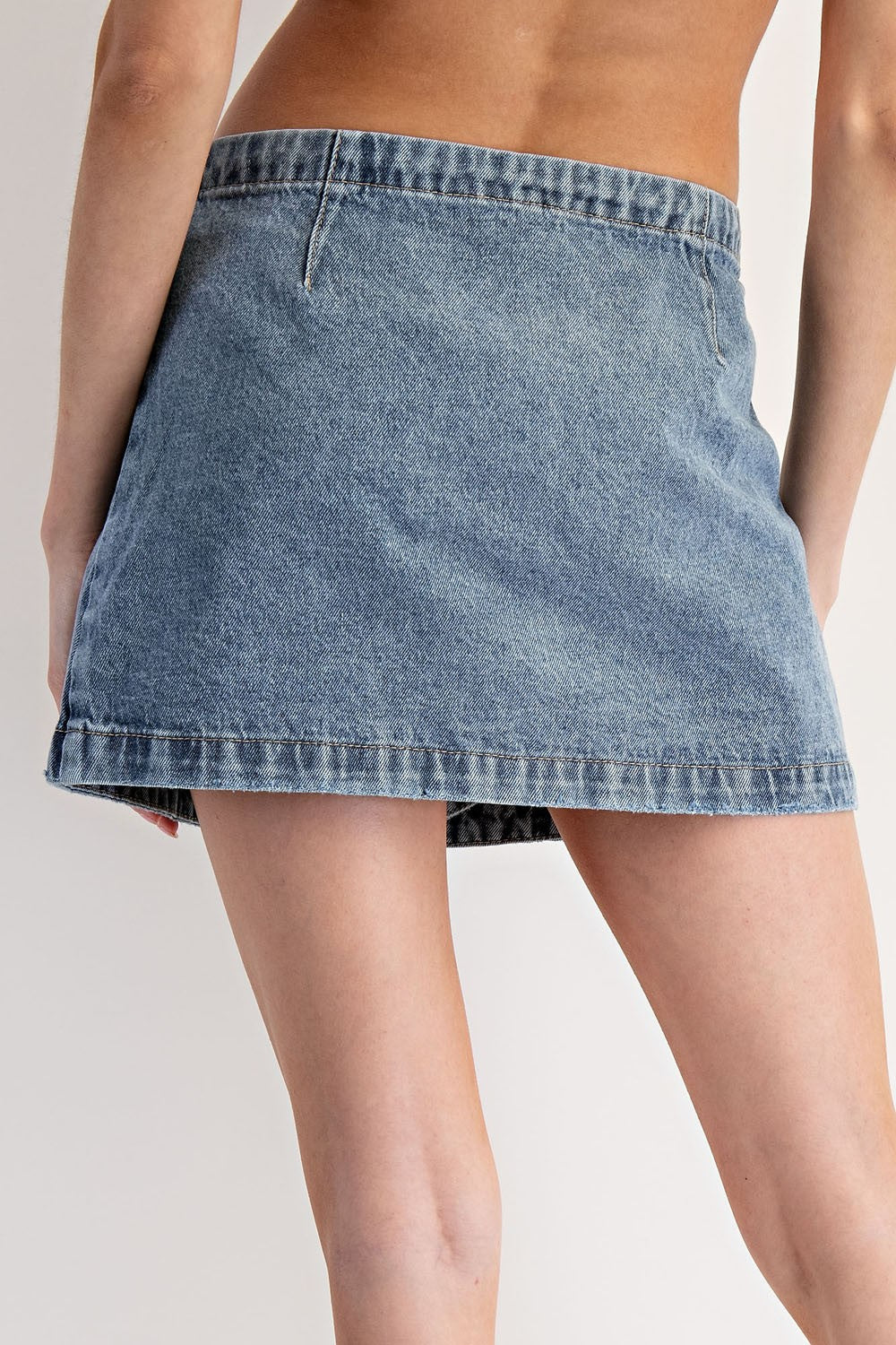 Sidekick Wrap Denim Mini Skirt