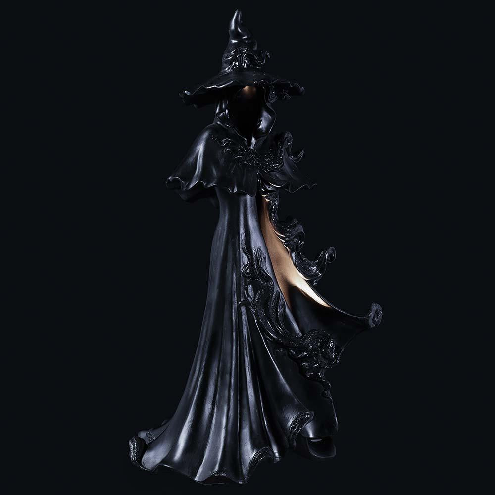 24" Battery Operated Witch With Light Black