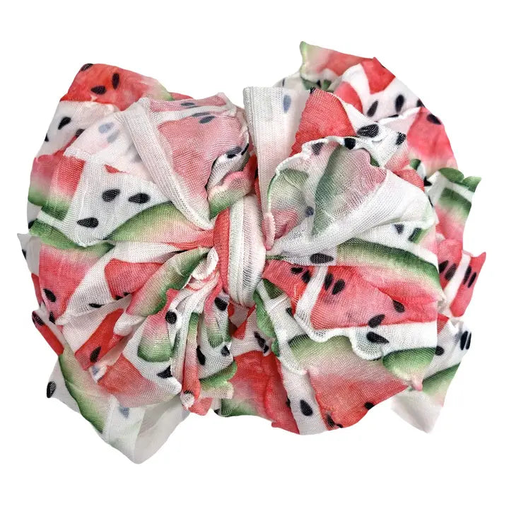Ruffled Headband in Watermelon