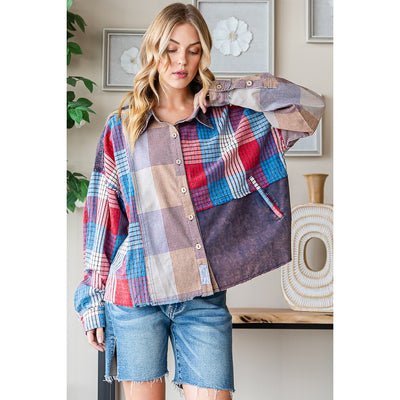 Rustic Trails Patchwork Plaid Shirt