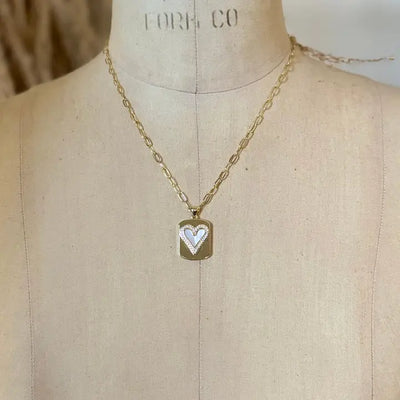 Heart Dog Tag Necklace