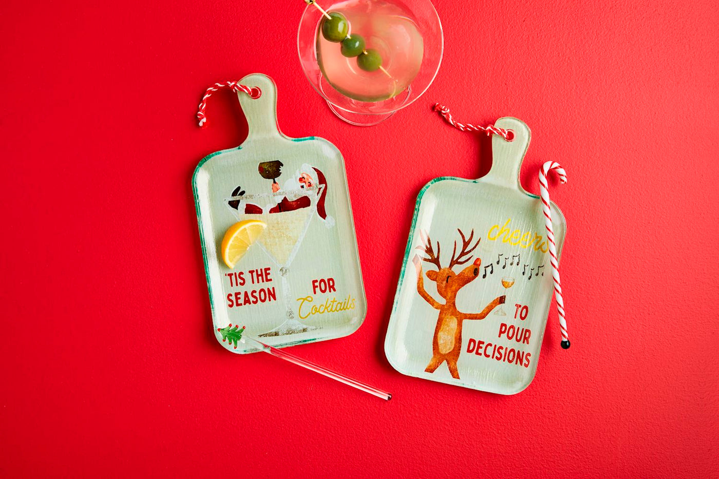 Reindeer Holiday Glass Board