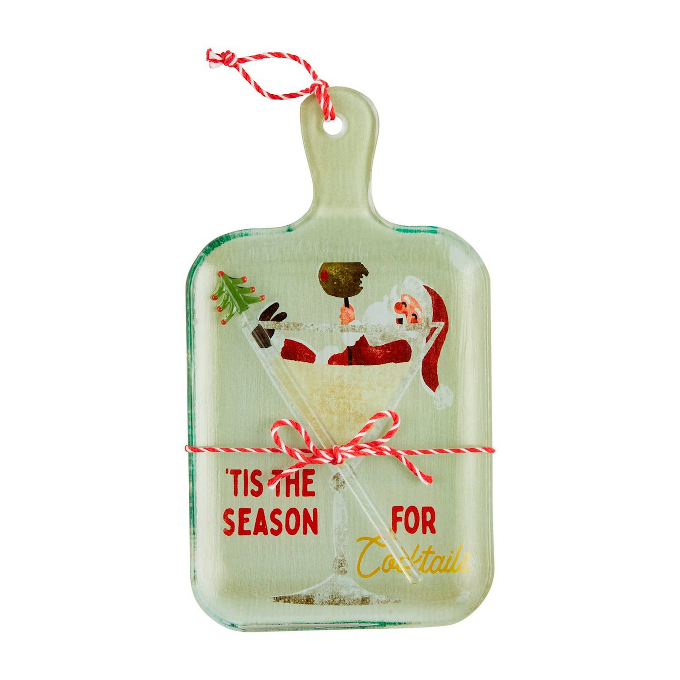 Santa Holiday Glass Board