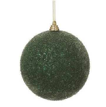 4" Beaded Plastic Ball Ornament - Green