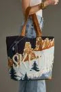 Blue Ski Trip Scene Tote