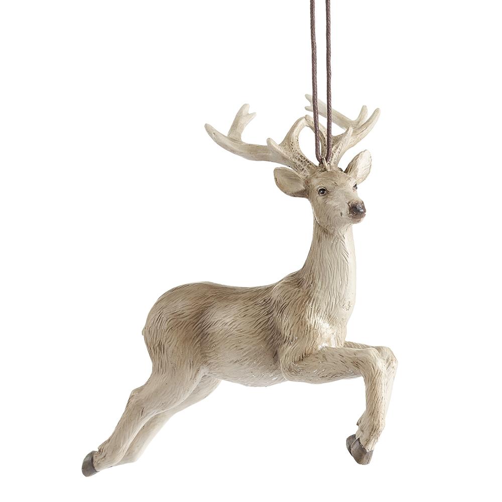 6.5" Reindeer Ornament - Gray