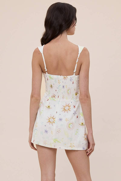 Celestial Linen Pocket Mini Dress