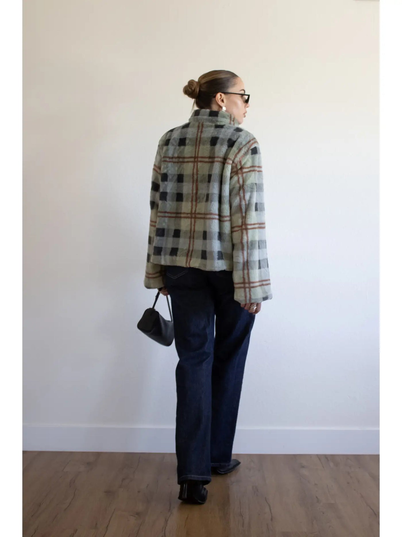 Plaid Faux Fur Jacket