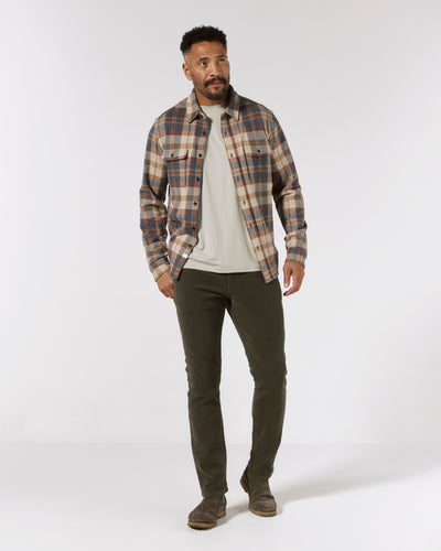 Generation Long Sleeve Plaid Shirt in Tan