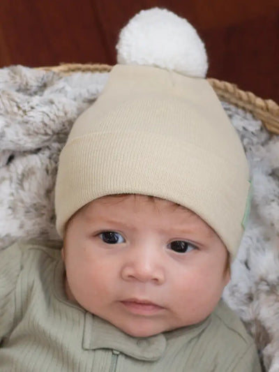 Oatmeal Pom Hat
