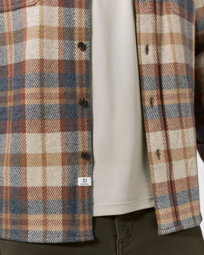 Generation Long Sleeve Plaid Shirt in Tan