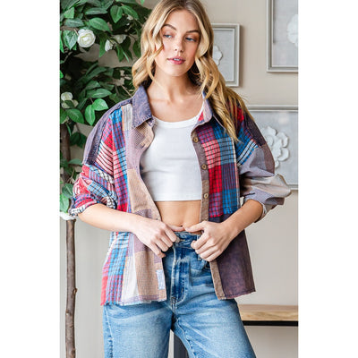 Rustic Trails Patchwork Plaid Shirt