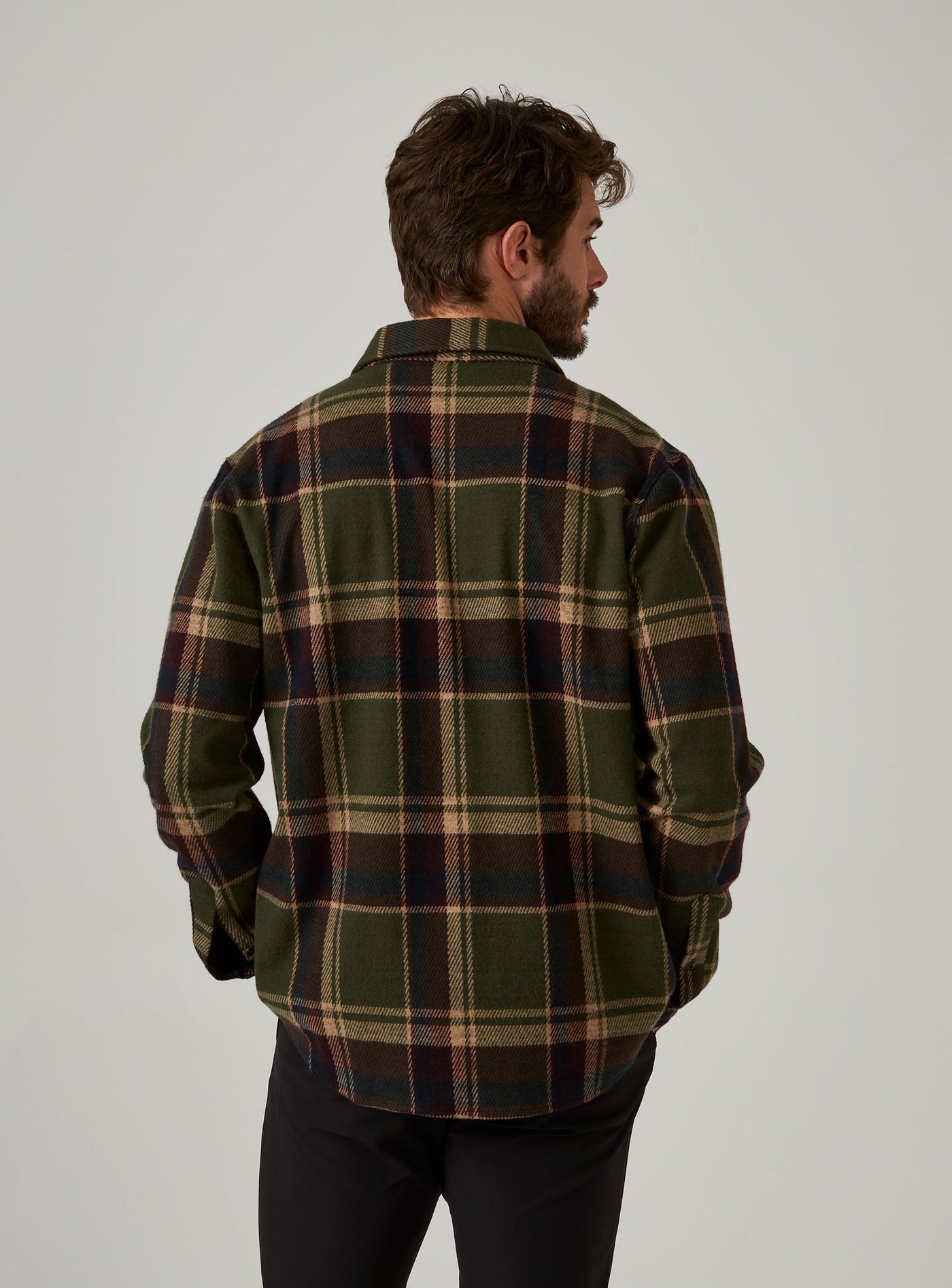 Generation Long Sleeve Plaid Shirt in Olive