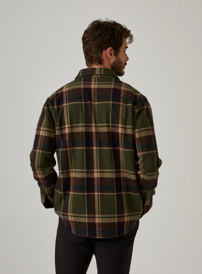 Generation Long Sleeve Plaid Shirt in Olive