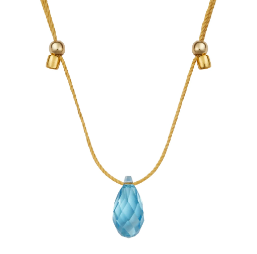 Hyevibe Aqua Silk Slider Necklace, Gold