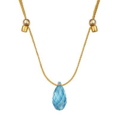 Hyevibe Aqua Silk Slider Necklace, Gold