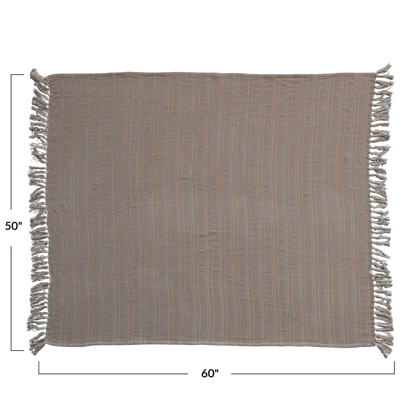 Woven Recycled Cotton Throw w/ Fringe
