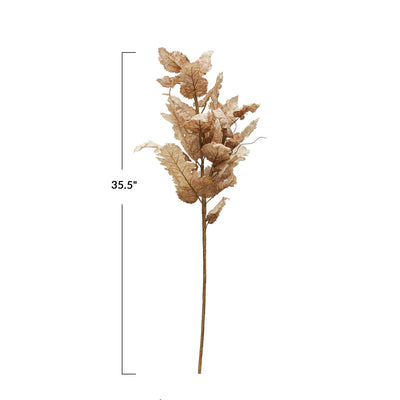 Cream Faux Leaf Pick