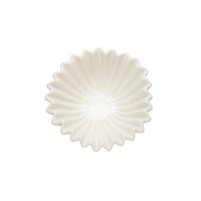 Stoneware Fluted Bowl in White, 6.5"