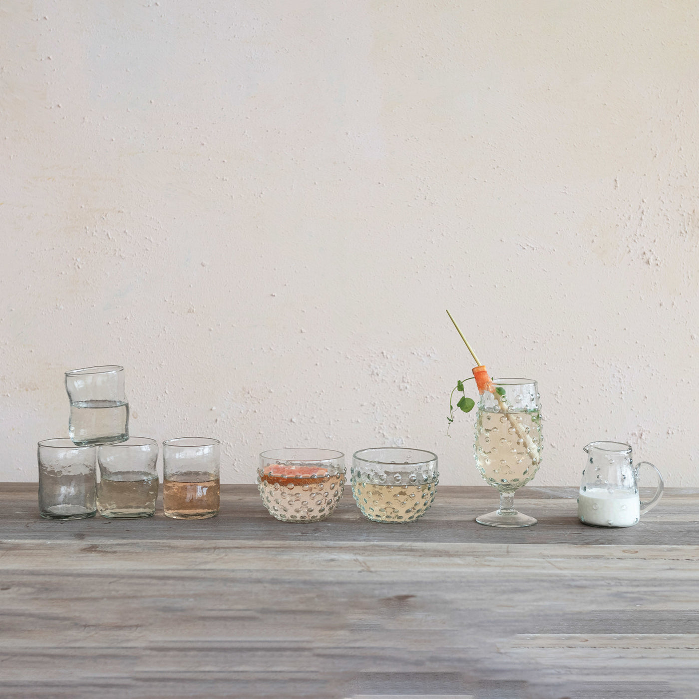 Recycled Organic Shaped Drinking Glass