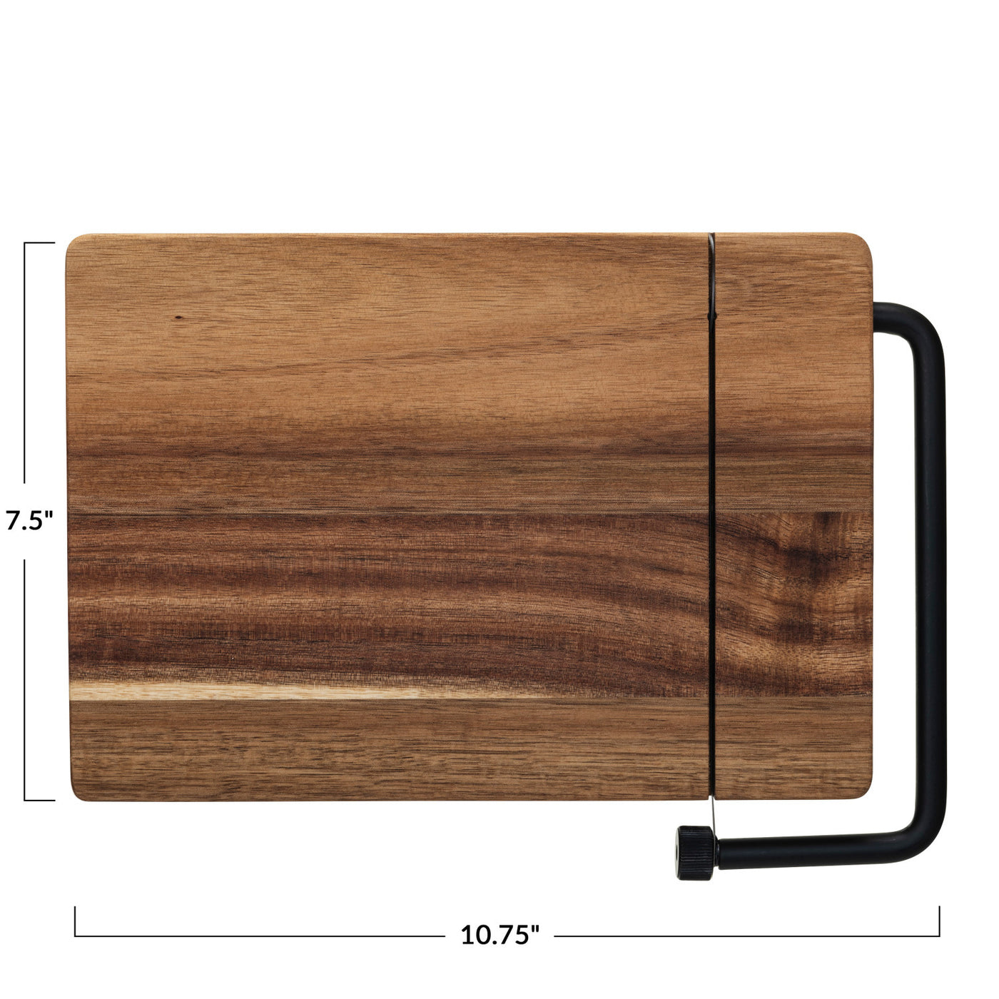 Acacia Wood & Stainless Steel Cheese Slicer, Natural & Black
