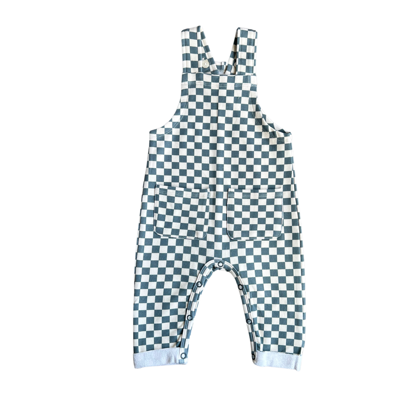 Checkered Pocket Overalls - Storm