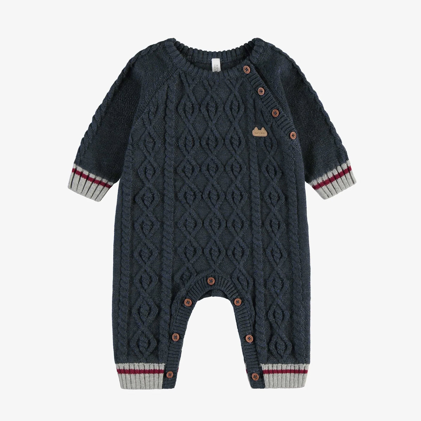 Navy One-Piece with Long Sleeves in Knit