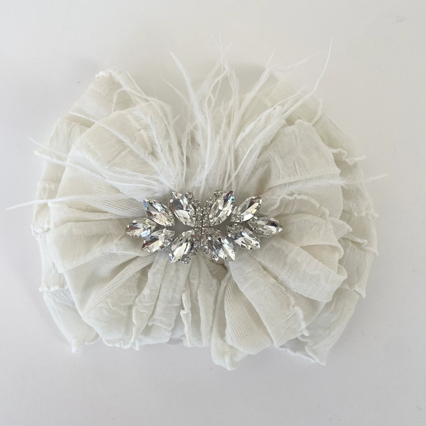 Fancy Feather Ruffled Headband