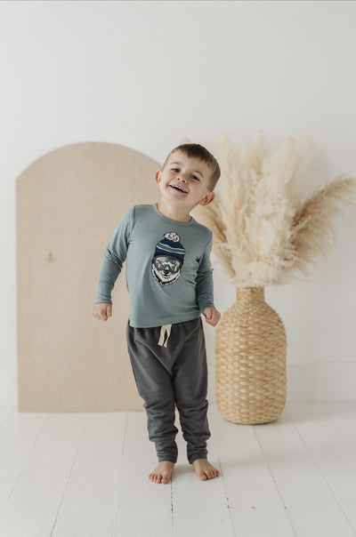 Boy's Long Sleeve Tee - Ski Bear