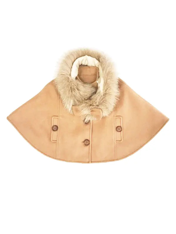 Fur Collar Wooly Cape