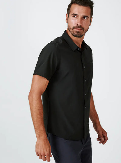 Grant Short Sleeve Shirt in Black