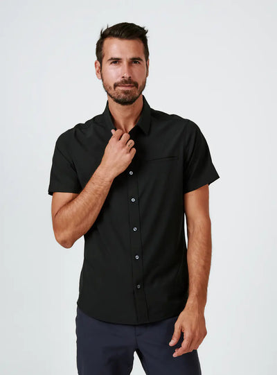 Grant Short Sleeve Shirt in Black