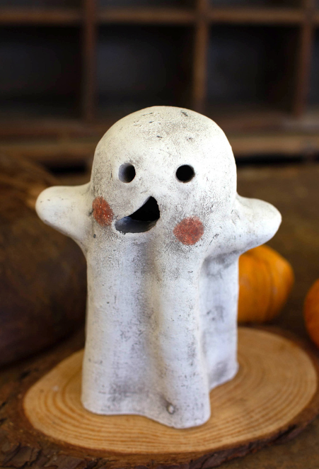 Tabletop Clay Ghost Lanterns