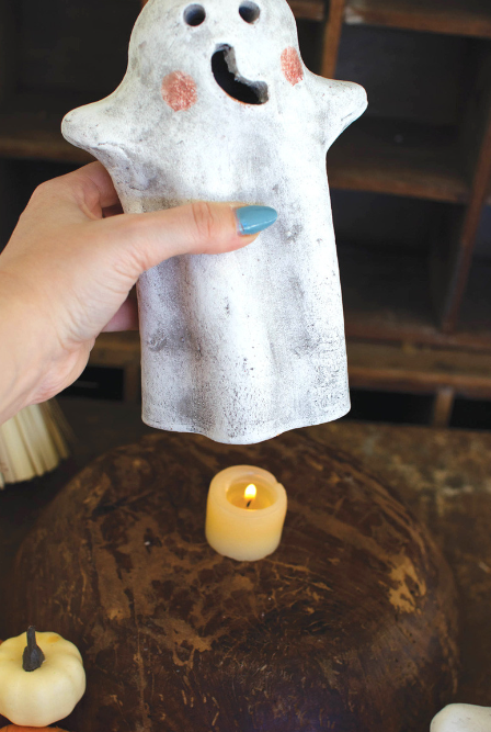 Tabletop Clay Ghost Lanterns