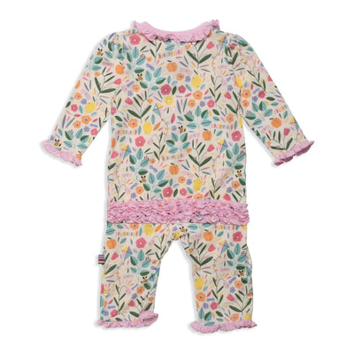 Life's Peachy Ruffled Coveralls